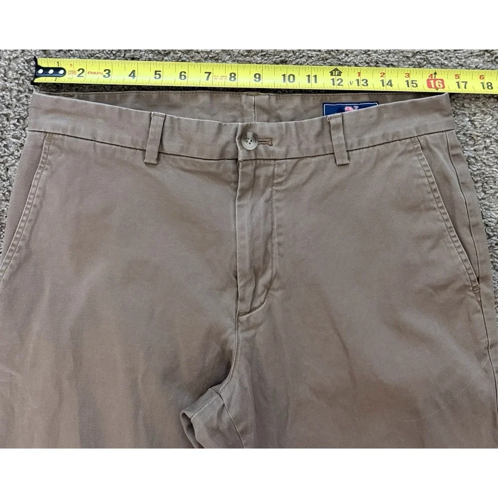 Vineyard Vines Mens Breaker Pant Kahki Tan 32x34 Chino Casual Travel
